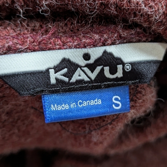 Kavu maroon fuzzy crossover mock neck long sleeve sweater S - Picture 8 of 9